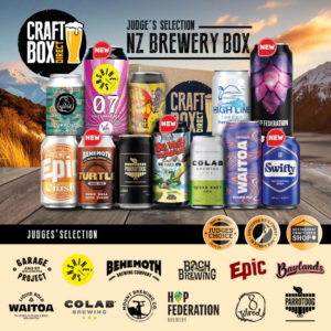 Craft Beer Gift Box - Behemoth - Bach -Sunshine Brewing - Hop Federation - Southpaw - Brothers - Good George - Volstead - Sprig & Fern - Mount Brewing - Colab - Waitoa - Epic Beer - Garage Project - Parrot Dog - Pacific Coast Beverages - 8 Wired